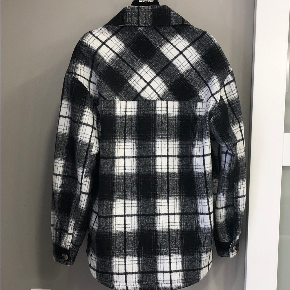 Streetwear Society Black & White Plaid Shirt Shacket – Size Small - Picture 6 of 14
